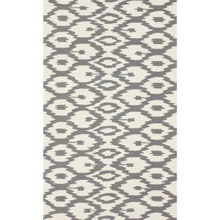 Nuloom Handmade Modern Ikat Trellis Grey Rug (83 X 11)
