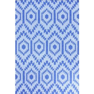 Nuloom Flat Woven Wool Royal Blue Rug (7 6 X 9 6)