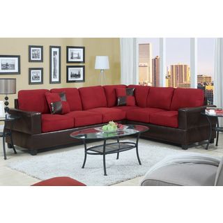 Palermo Corner Sectional In 2 tone Trim With Accent Pillows