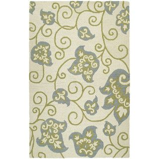 Zoe Whimsy Ivory Hand tufted Wool Rug (5' x 7'9) 5x8   6x9 Rugs