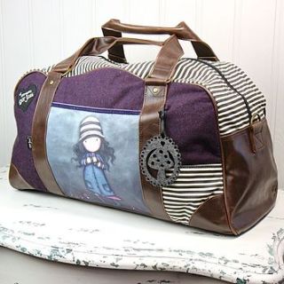 gorjuss toadstool wool weekender bag by lisa angel homeware and gifts