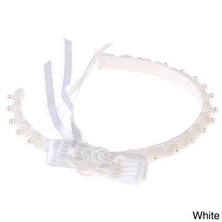 Sweetie Pie Collection Sweetie Pie Girls Beaded Bow Headband White Size One Size Fits Most