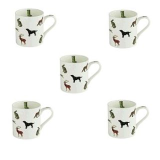 bone china countryside animal print mug by nazareth gifts