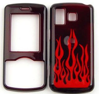 LG RHYTHM ax585 ux585 Transparent Red Flame Hard Case/Cover/Faceplate/Snap On/Housing Cell Phones & Accessories