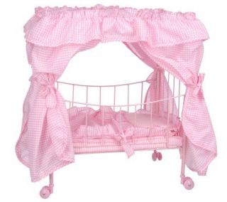 Pink Gingham Rolling Canopy Bed by Lissi Dolls —