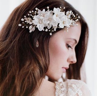 handmade flowers bridal hair comb by lov lov
