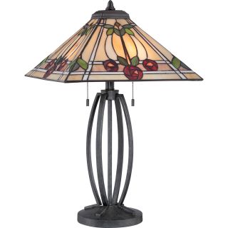 Tiffany Ruby With Vintage Black Finish Table Lamp
