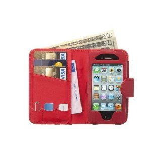 Manhattan Leather Wallet Case for iPhone 4G Burgundy Red Cell Phones & Accessories