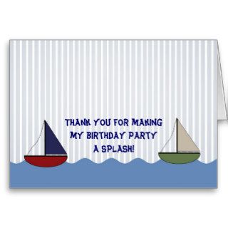 Little Boats Folding Thank You Note Card