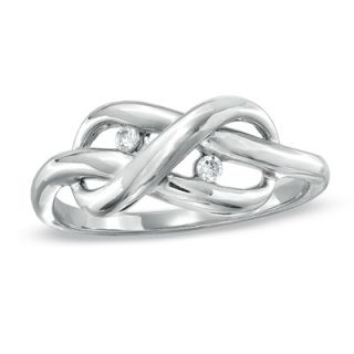 Diamond Accent Infinity Knot Ring in Sterling Silver   Zales
