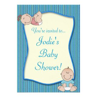 Blue & Purple Baby Shower Invitation
