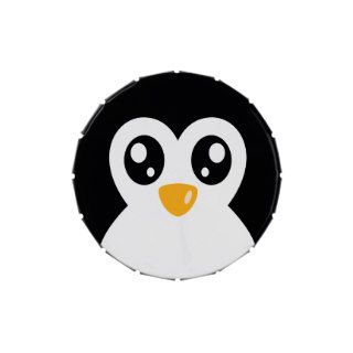 Cute Cartoon Penguin Face Jelly Belly Candy Tins