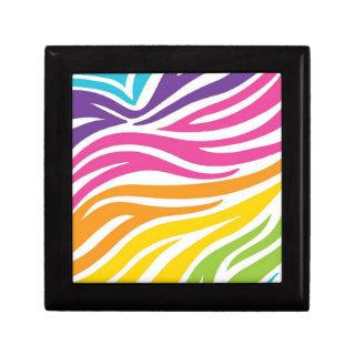 Colorful Rainbow Zebra Print Pattern Gifts Jewelry Boxes