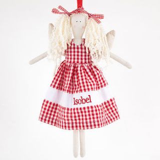 red gingham angel by cambric and cream ltd