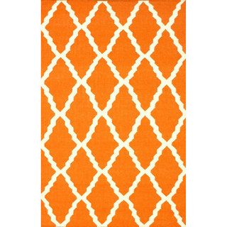 Nuloom Moroccan Trellis Flatweave Orange Wool Rug (76 X 96)