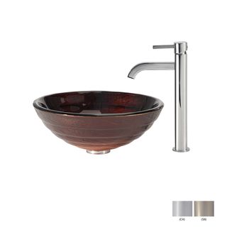 Kraus Bathroom Combo Set Iris Glass Vessel Sink And Ramus Faucet
