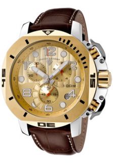 Swiss Legend 10538 010 GB  Watches,Mens Scubador Chronograph Gold Dial Brown Leather, Chronograph Swiss Legend Quartz Watches