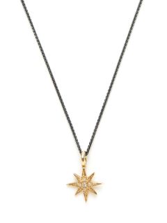 Gold & Diamond Starburst Pendant Necklace by Mizuki