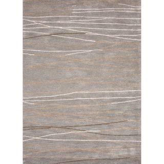 Hand tufted Contemporary Lined Gray/ Black Area Rug (5 X 8)