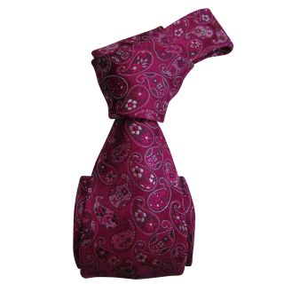 Luxurious Dmitry Mens Pink Patterned Italian Silk Tie