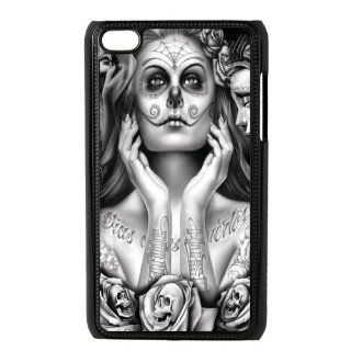 Tattoo Patterned Skull Snap on Hard Back Skins Shell Case Cover for IPod Touch 4   Players & Accessories