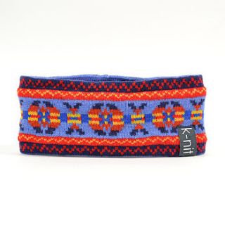 hayward fire and ice fair isle headband by k nit