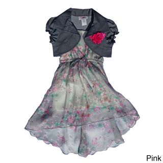 Citlalis Choice Toddler/ Girls Floral Chiffon Hi low Dress Set Pink Size 2T