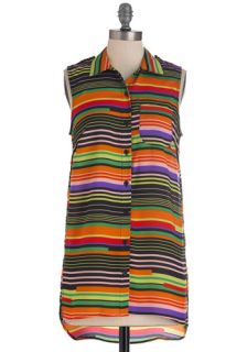 Low Shutter Speed Tunic in Stripes  Mod Retro Vintage Short Sleeve Shirts