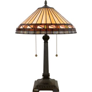 Tiffany style Estacado 2 light Vintage Bronze Table Lamp