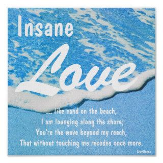 Insane LoveAqua Blue Sea Poster Customize
