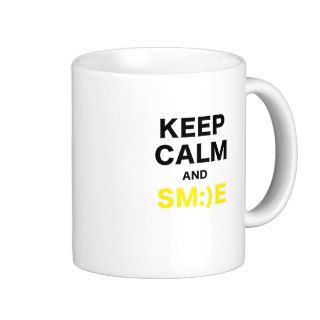 Keep Calm and Smile Coffee Mugs