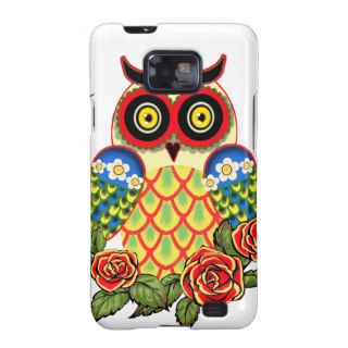 Owl and Roses Mexican style Samsung Galaxy SII Cases