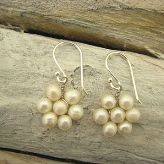 pearl flower earrings by tigerlily jewellery