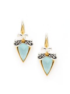 Superstud Blue Cats Eye Triplet Scrolling Dagger Earrings by Stephen Webster