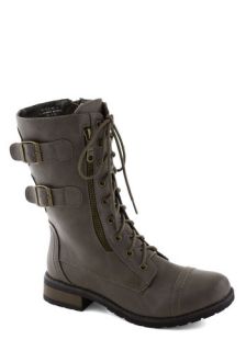 Tread and Done Boot in Pewter  Mod Retro Vintage Boots