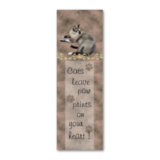 Cats leave pawprints Bookmark ~ Beige Business Cards