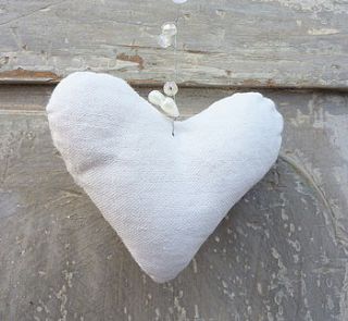white cotton heart decoration by violette
