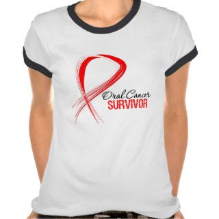Grunge Ribbon Oral Cancer Survivor Tshirt