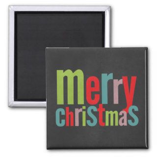 Chalkboard Merry Christmas Color Refrigerator Magnets