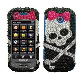 Black Skull Bling Rhinestone Crystal Case Cover Diamond Faceplate For Samsung Eternity 2 SGH A597 Cell Phones & Accessories