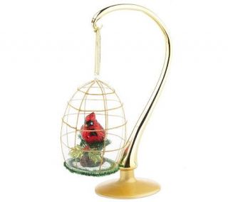 Joan Rivers Gilded Cage Cardinal Ornament w/Stand —