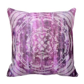 Purple Patina Mandala Throw Pillow