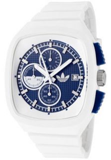 Adidas ADH2095  Watches,Toronto Chronograph Blue Textured Dial White Polyurethane, Chronograph Adidas Quartz Watches