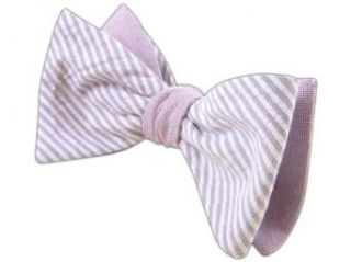 100% Cotton Lavender Oxford Seersucker Patterned Reversible Self Tie Bow Tie at  Mens Clothing store
