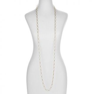14K Yellow Gold Elongated Oval Link 60" Wrap Necklace
