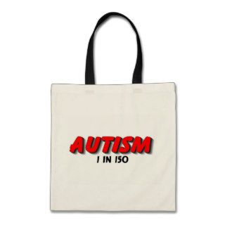 Autism 1 In 150 Red Canvas Bags