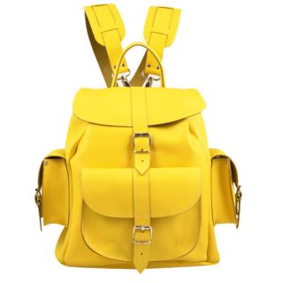 Grafea Popcorn Medium Leather Rucksack   Yellow      Womens Accessories