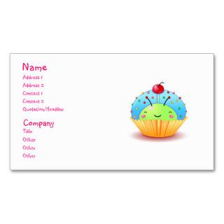 Blue Ladybug Cupcake Business Card