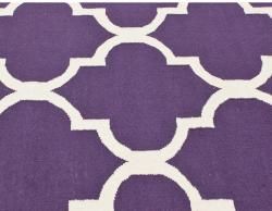 nuLOOM Handmade Flatweave Moroccan Trellis Purple Wool Rug (7'6 x 9'6) Nuloom 7x9   10x14 Rugs