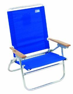 Rio 4 Position Easy In/ Easy Out Beach Chair   Sit Higher Off the Sand #602 Blue  Camping Chairs  Sports & Outdoors